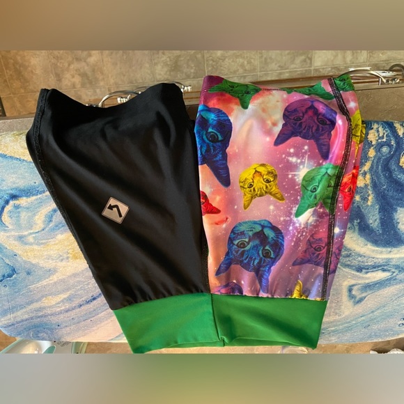 🐈‍⬛CoolFeline Or🙀BADDKittyVibes Pre-Loved Stretchy Shorts Sz-M/L Kids or XS Jrs. - Picture 3 of 16